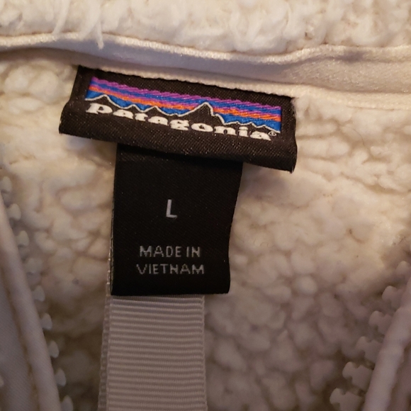 Patagonia 1/4 zip cream pullover sz Lg - Picture 3 of 4